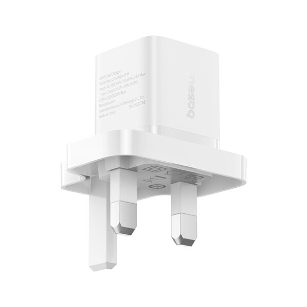 Baseus 20W GaN5 Mini Fast Charger 1xType C UK Pin Moon White baseuscolombo 3
