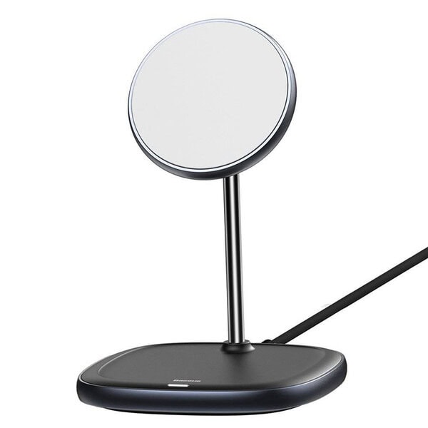 eng pl Baseus magnetic wireless Qi charger 15 W phone mount holder MagSafe compatible for iPhone black WXSW 01 95207 1