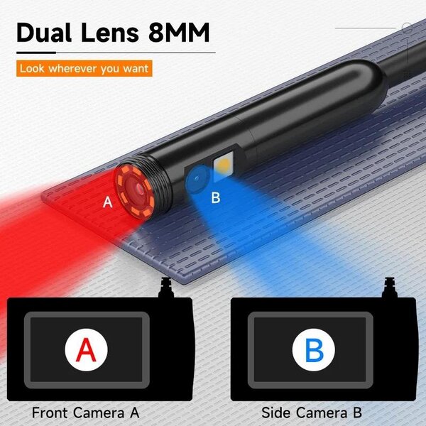 Dual-Lens Endoscope 4.3-inch, 32GB, 16.5ft - Image 5