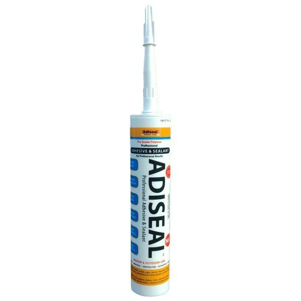 Adiseal white adhesive sealant 290ml, waterproof & proven strongest in independent testing, exceeding 3123 psi.