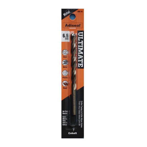 Ultimate cobalt metal drill bit 6.5mm. Drills faster and drills more holes than any other metal drill bit.
