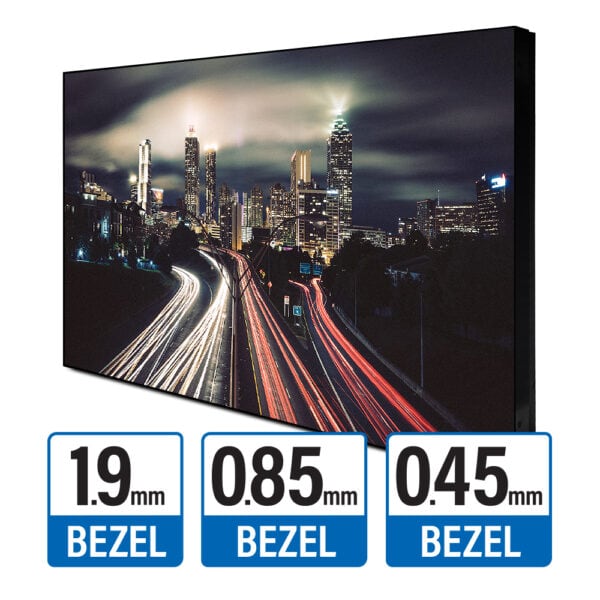 55-inch non-TAA 0.45mm, 0.85mm, and 1.9mm ultra thin bezel video wall monitor
