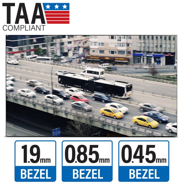 55-inch 0.45mm, 0.85mm, and 1.9mm thin bezel video wall monitor