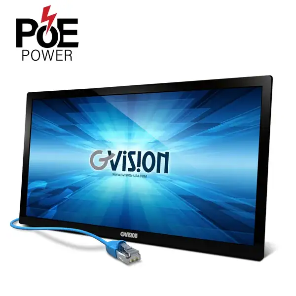 AOE24BD - AOE24BD - 24" All-Over-Ethernet Touchscreen Monitor Quarter View AOE24BD - AOE24BD - 24" All-Over-Ethernet Touchscreen Monitor Quarter View