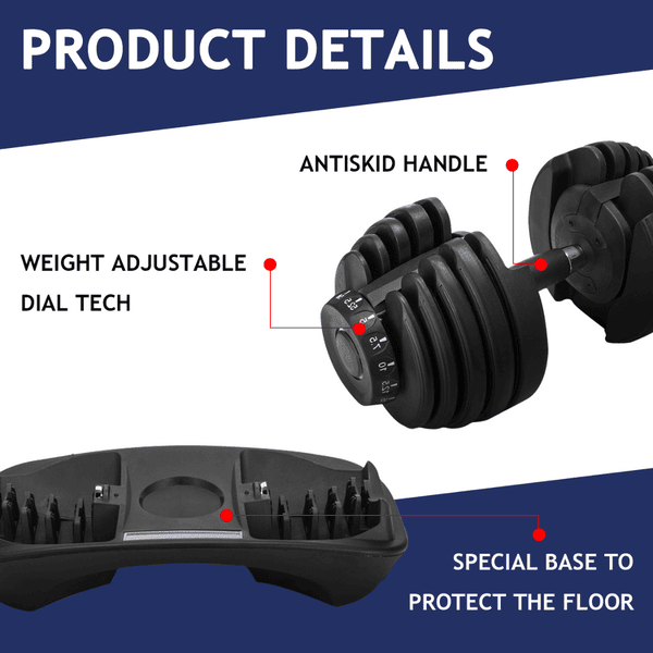 40kg Adjustable Dumbbell Set - Image 6
