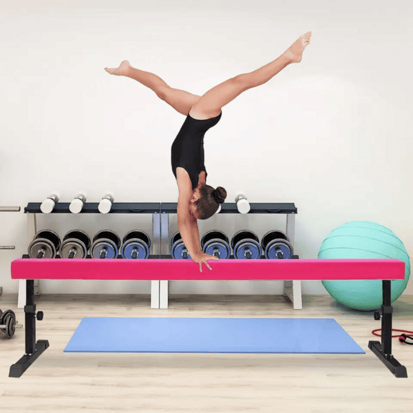 Premier Gymnastics 8 Foot Adjustable Balance Beam-Pink