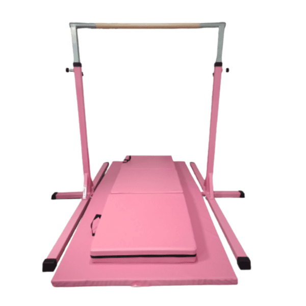 Gymnastics High Bar and Mat Set Pink