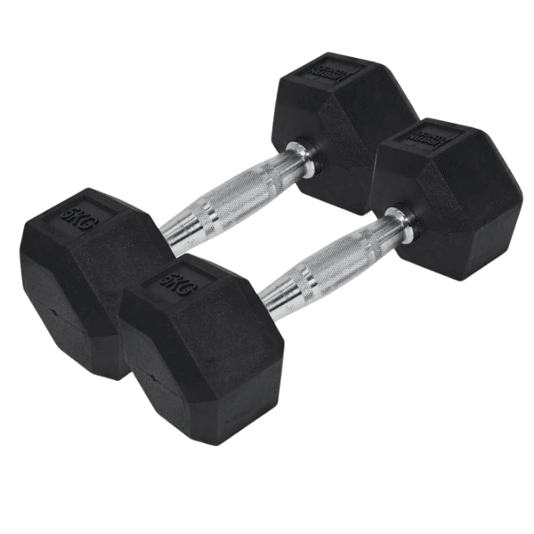 Hex Dumbbells 5kg-17.5kg Set & 6-Tier Rack
