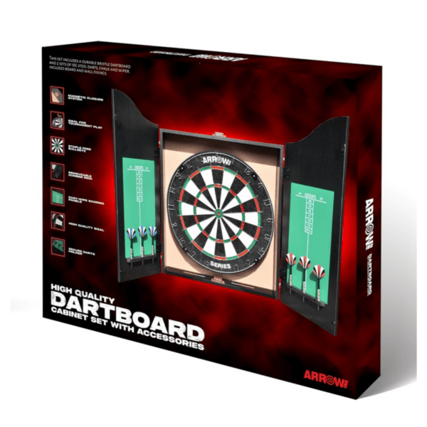 Arrow180 Bristle Dartboard Cabinet Set - Image 2