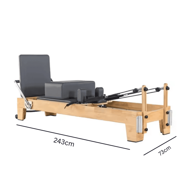 Foldable Pilates Reformer Machine with Accessories – Wooden - Image 6
