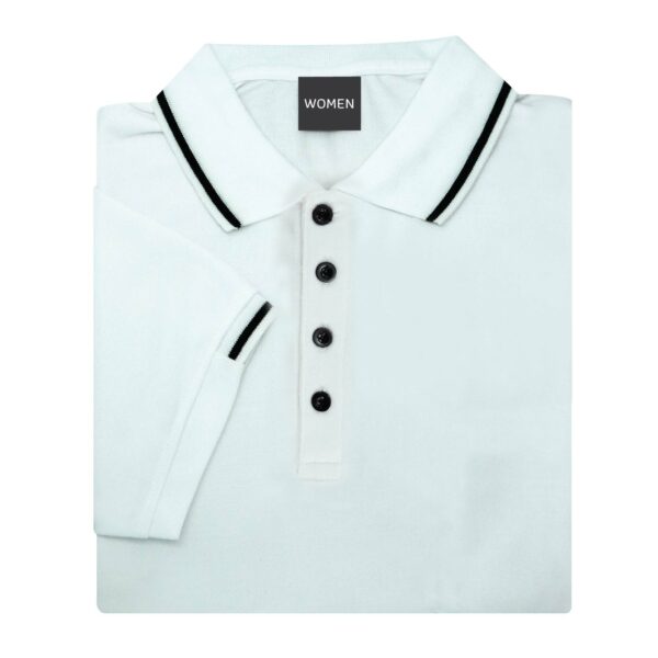 เสื้อโปโลสีขาวขลิบดำ EG Polo - Image 2