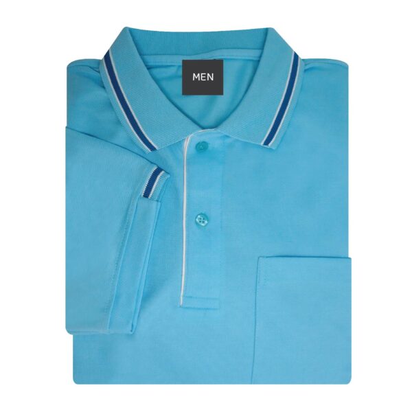 เสื้อโปโลสีฟ้ามิ้น EG Polo - Image 3