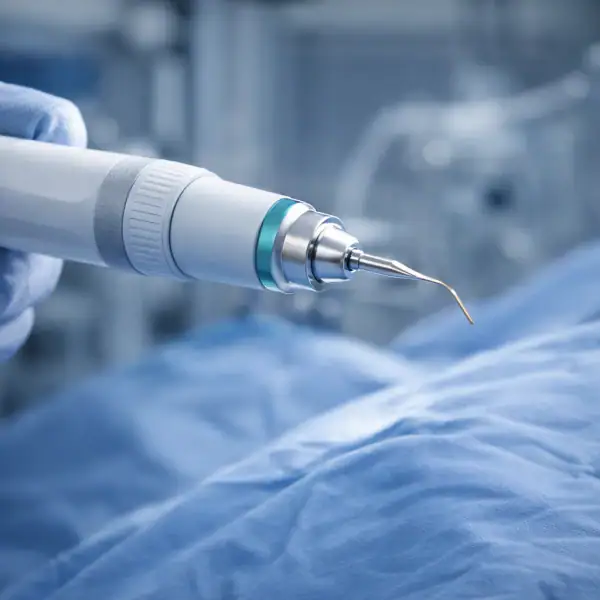 Instrument piezotome ultrasonique utilisé pour la chirurgie esthétique du nez de précision.