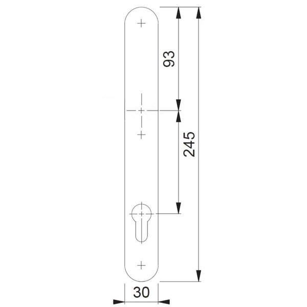 PLACA 3346 PZ EXT. F9 SIMIL INOX PLUS