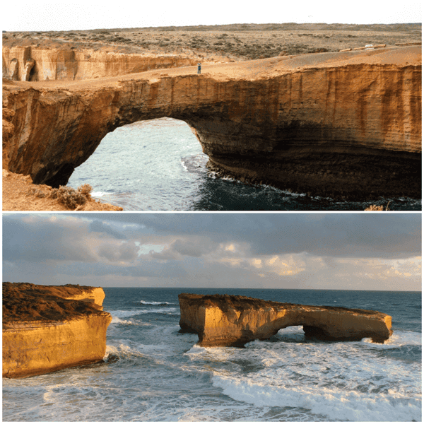London Bridge, Great Ocean Road, Australia Before-after photos