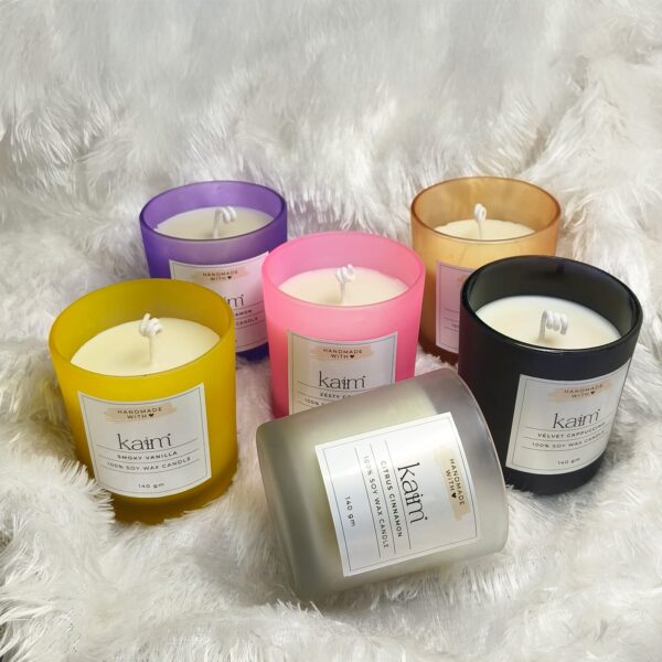 Frosted White Glass Candle