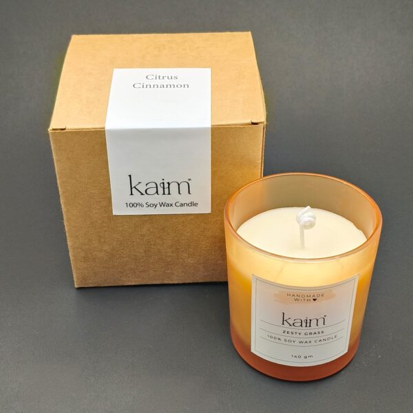 Frosted Orange Glass Candle