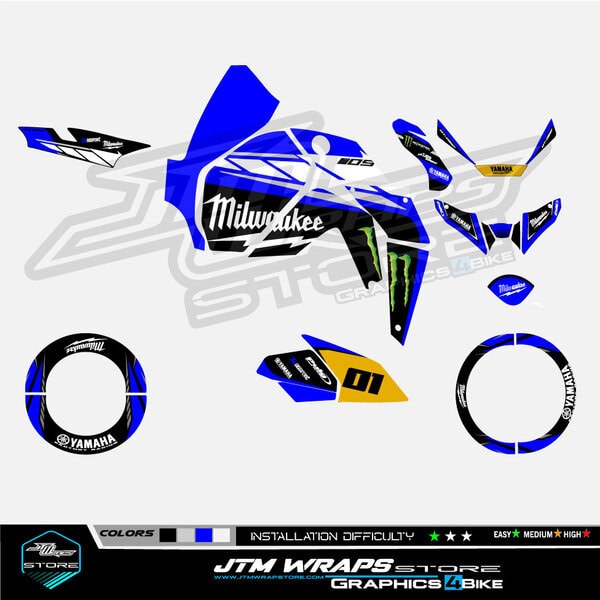 YAMAHA MT 09/SP 2021 / 2022 - Kit 3 Milwaukee blue - Imagen 2