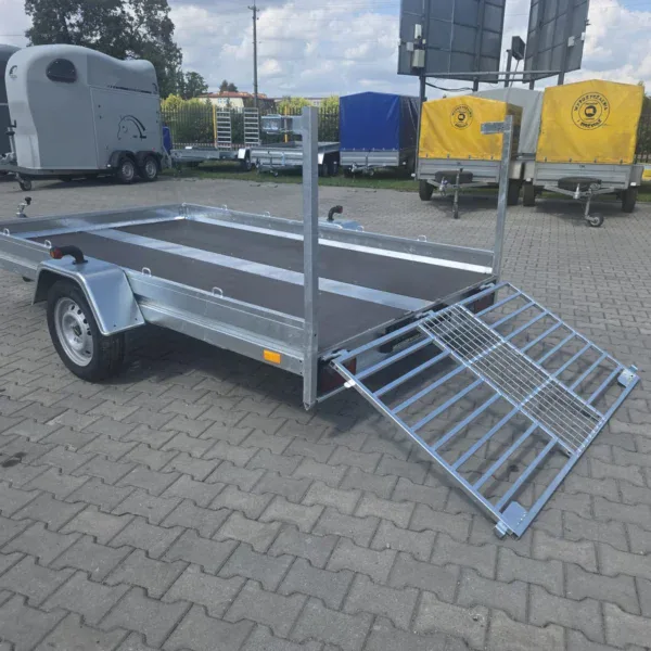 Przyczepa Lekka QUAD   BOP735.17U wym: 297x172x14 Uchylna platforma  plus rampa.