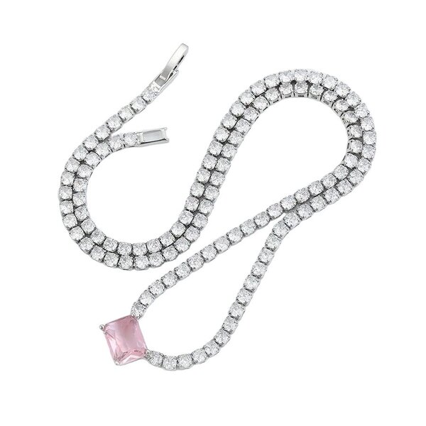 "Classic" Tennis Baby Pink Necklace