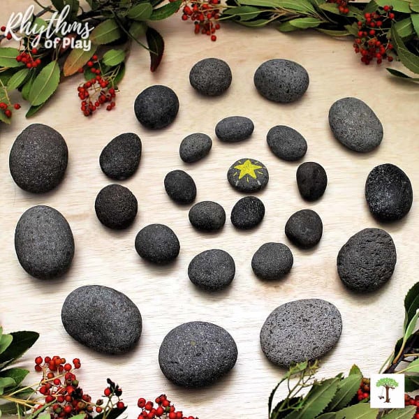 nopin="nopin" advent stone spiral made with stones