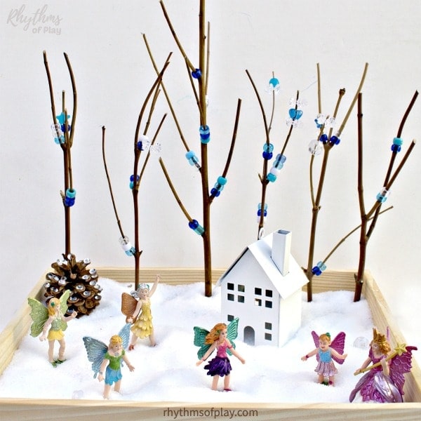 play winter fairy garden for kids