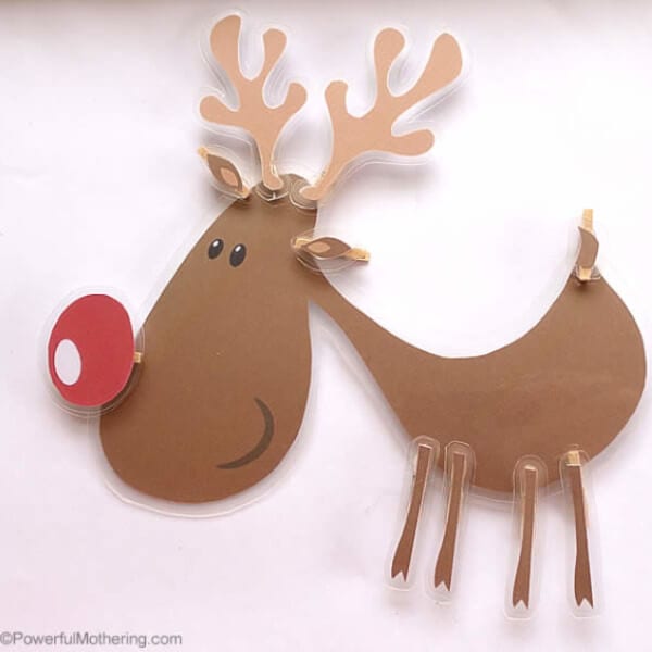 reindeer bag made with craft paper on a white backdrop