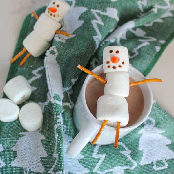 snowman marshmallow craft for kids