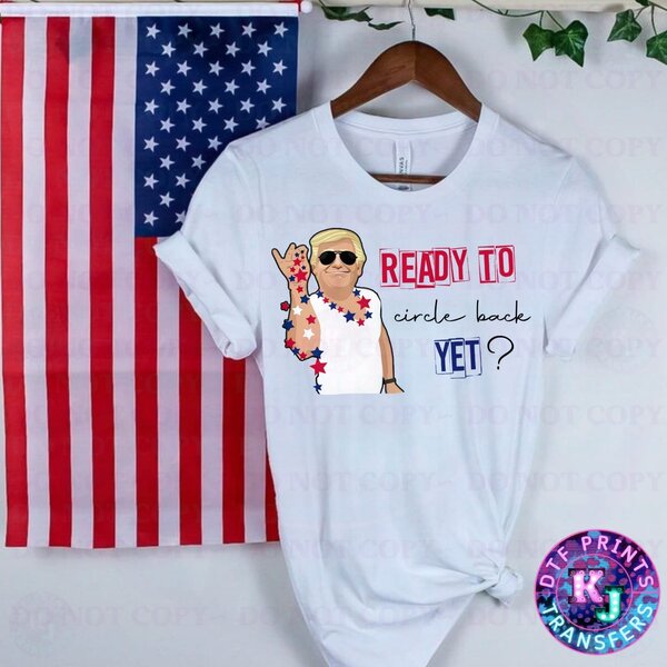 Ready To Circle Back Yet? Fun and Bold American Design Featuring Cartoon Trump with Star Accents Design