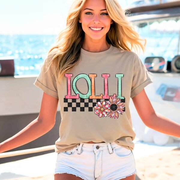 Lolli Retro Floral Checkerboard Design