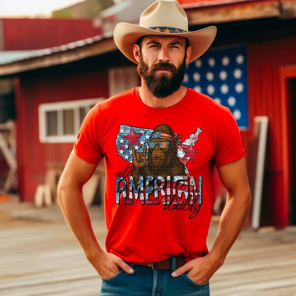 All American Daddy Independence Day Bigfoot Design