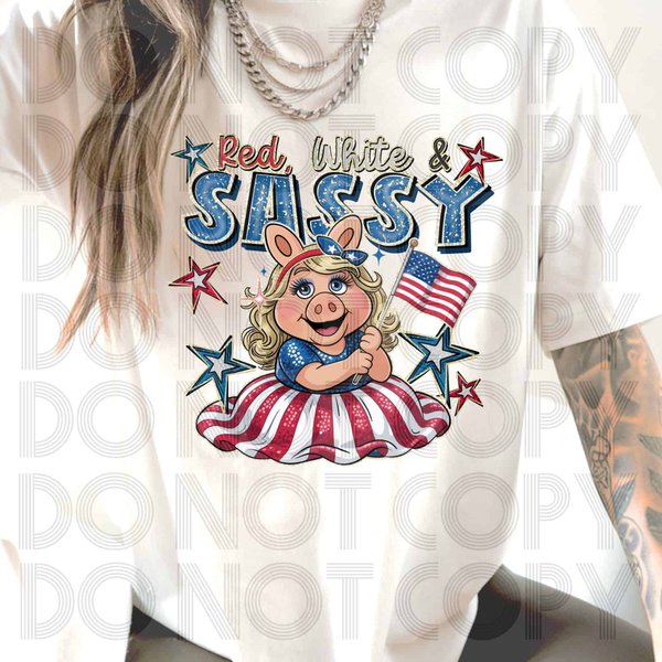 Red White & Sassy Miss Piggy Inspired 4th of July Diva Design
