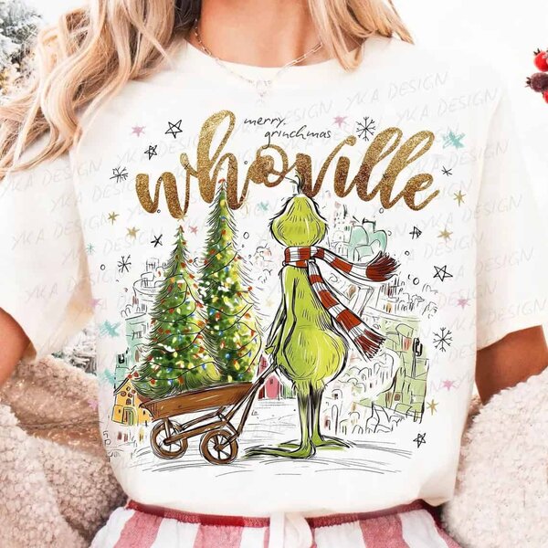 Merry Grinchmas Whoville Grinch Christmas Tree Stroll Cute Whoville Holiday Design