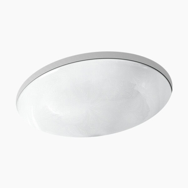 Bacha ovalada de 487 x 410 mm, sin rebalse