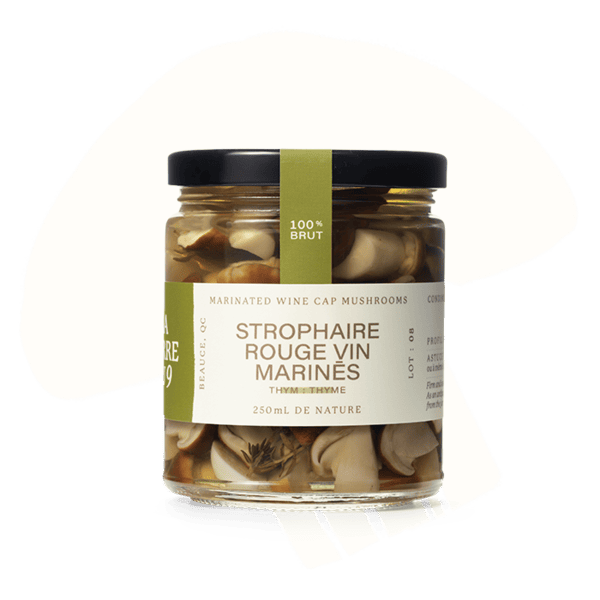 La terre du 9, Produit Champignons, Strophaire rouge vin marinés au thym 250ml