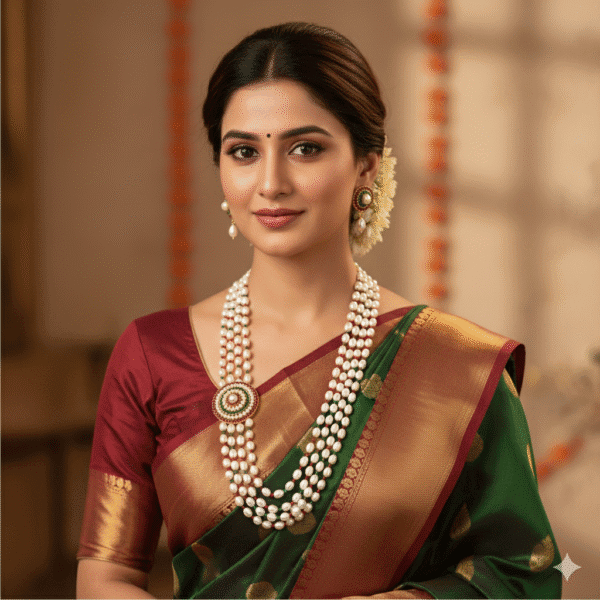 Pearl With Stone Combination Side Brooch