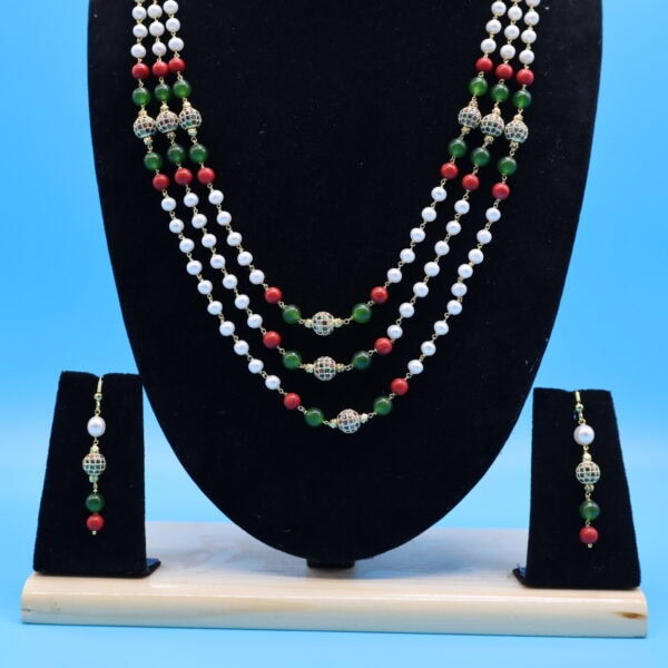 Alternative view of Multicolour Taar mala Necklace Set