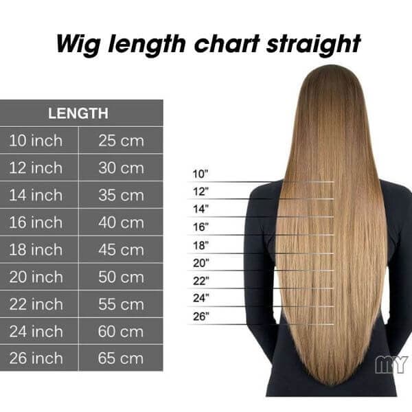 Wig length chart straight