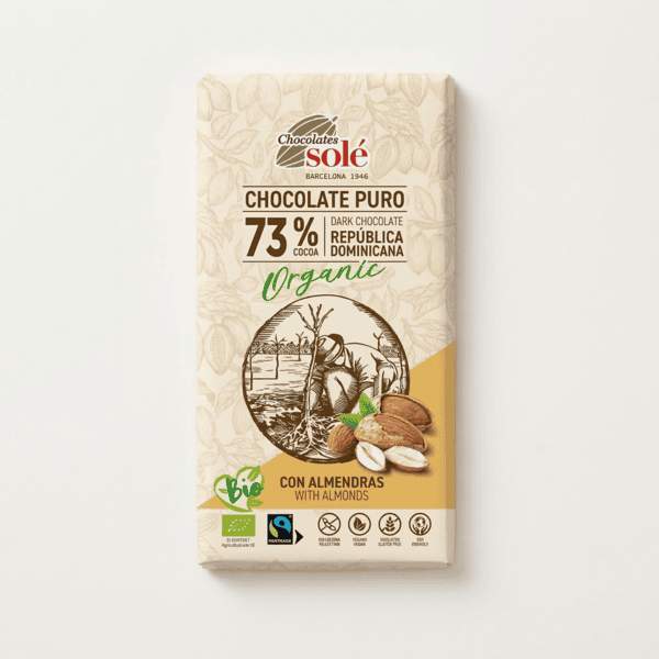 Chocolate 73% con Almendras ECO 150g Chocolates Solé