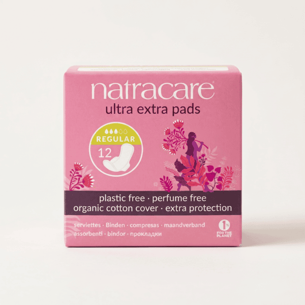 Compresa Doble Capa Regular con Alas ECO 12uds Natracare