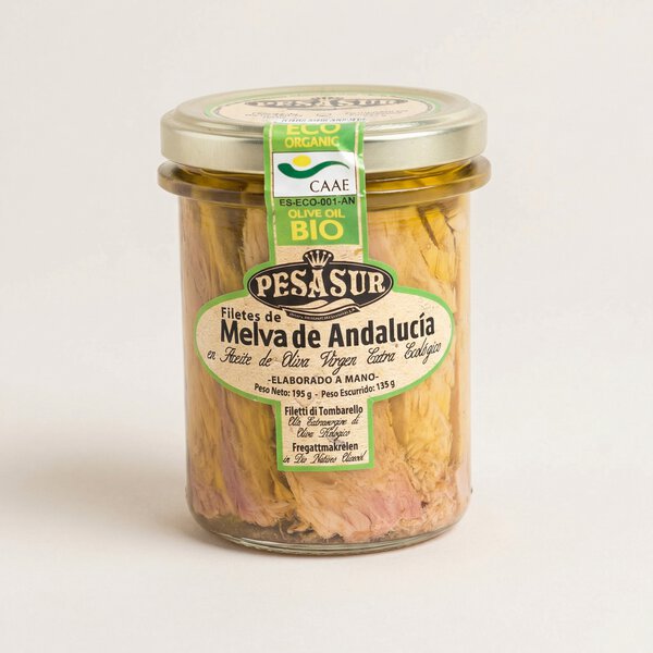 Melva en Aceite de Oliva Virgen Extra ECO 195g Pesasur
