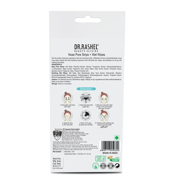 Hydrating blackhead and whitehead removal nose strips with Hyaluronic Acid