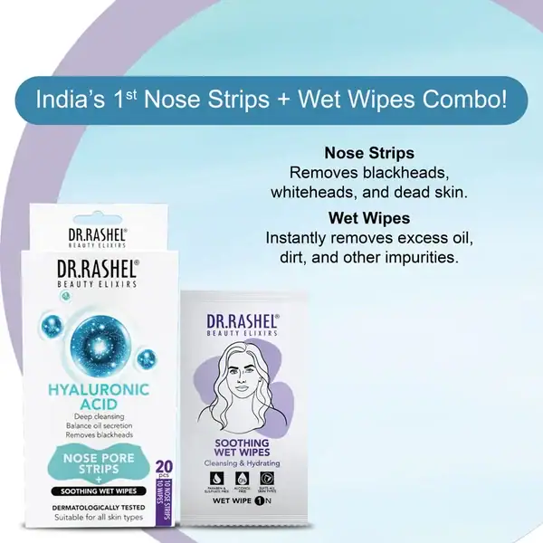 Dr Rashel Hyaluronic Acid skincare nose strips packaging for pore cleansing