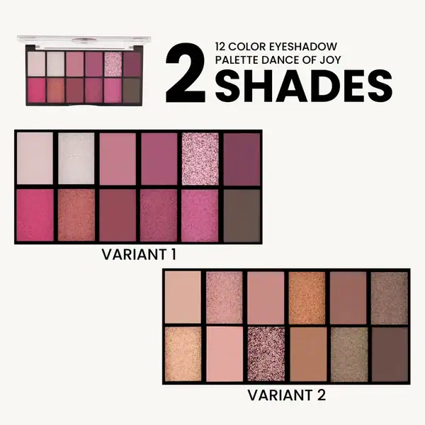 Highly pigmented blendable 12 shade colorful eyeshadow palette for everyday and festive eye makeup