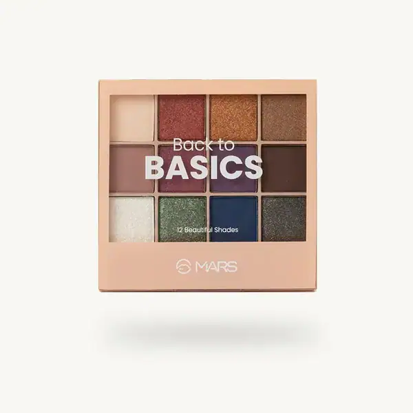MARS Back to Basics Eyeshadow Palette open view displaying neutral matte and shimmer shades