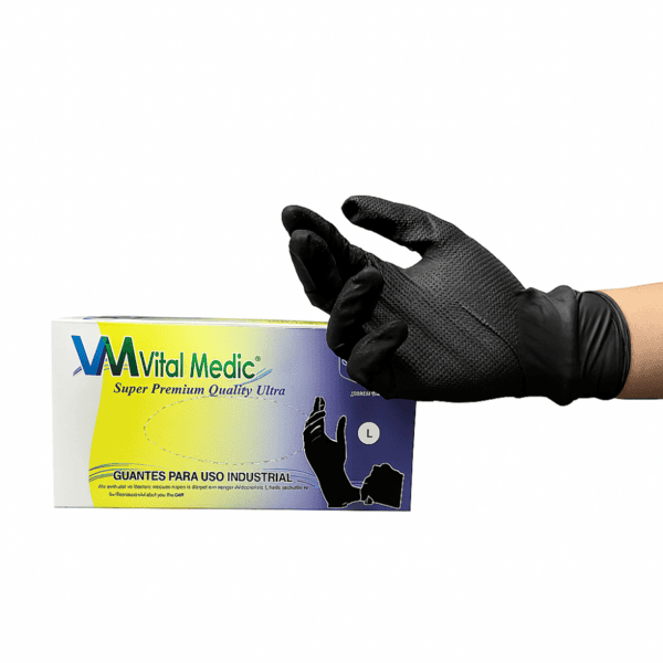 Guantes de Nitrilo Negros HQ | Caja x 50 Pares Industrial – Médico - Imagen 3