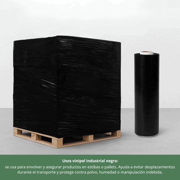 Vinipel Negro Industrial 30 cm | Resistente para logística y carga - Imagen 5