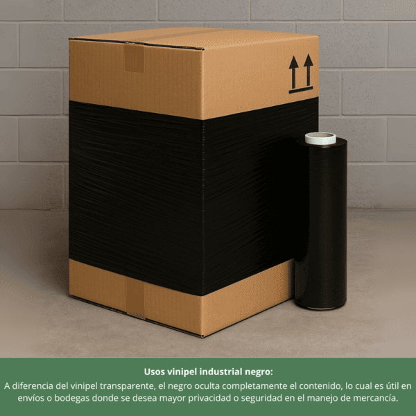 Vinipel Negro Industrial 30 cm | Resistente para logística y carga - Imagen 4