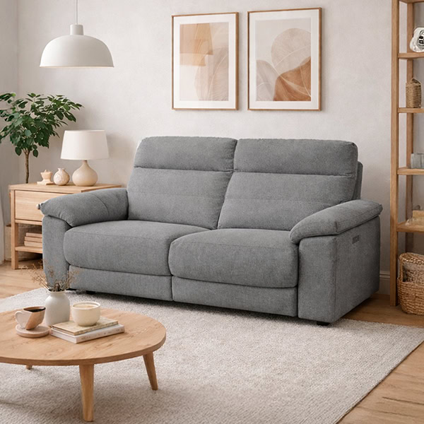 SOFA 3 PLAZAS ELÉCTRICO TAPIZADO: GRIS