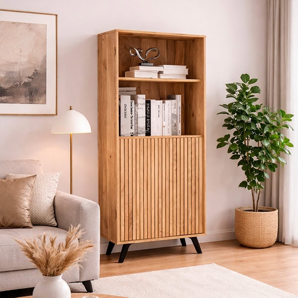 MUEBLE BAR. ACABADO: ALISTONADO. DIMENSIONES: 60X40X135